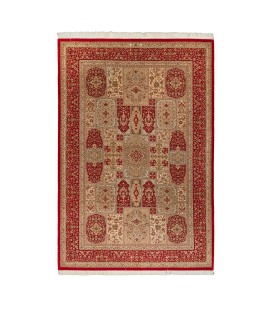 Handmade Rug in Super Fine Wool & Red Base color Qom | 309×202 cm | GHAABY(Panel design)