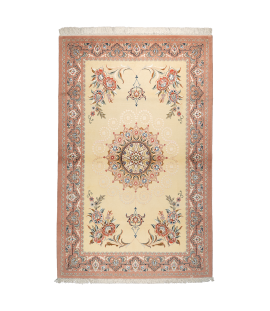 Rug Super Fine Wool Cream Color Isfahan |204×129 cm| 3 square meter 