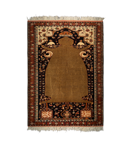 Handmade Rug In Wool & Navy Blue Color Razavi Khorasan | 202×150 cm | EGHTEBAASY(Adapted design)