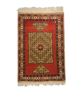 Handmade Rug In Wool & Copper Color Quchan | 181×121 cm | SHAAH ABBAASY Pattern