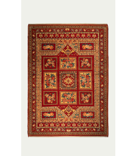 HANDMADE RUG IN  WOOL & RED COLOR WITH VEGETABLE DYED ISFAHAN