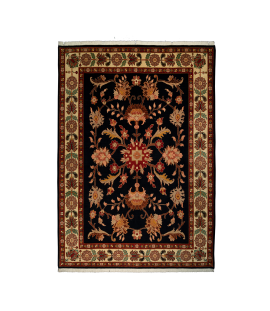 Wool Black Persian Rug Bakhtiari | 6 square meter | Palmetto Flower