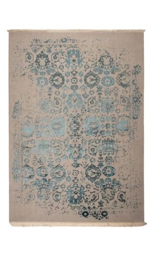 Machin made Rug In Wool gary & green color (240×160cm)