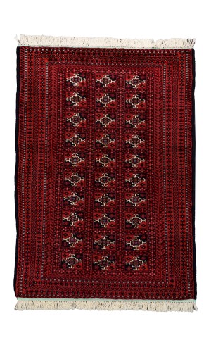 Handmade Wool Red Persian Baluch Rug Khorasan | 143×100 cm | Panel design  
