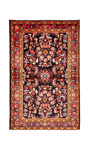 Handmade Rug in Wool in Black Base color Hamadan | 175×111 cm | ANCIENT ARCHITECTURE