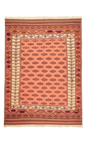 Handmade rug in wool kilim RAZAVI KHORASAN/MASHHAD | 197×143 cm | AFSHAAN(Curved design)