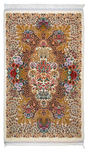 Handmade Rug In Super Fine Wool Qom | 176×107 cm | 2 square meter