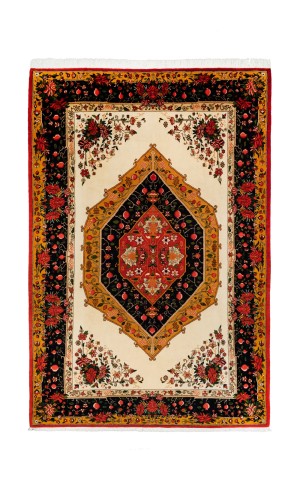 Handmade Rug in Wool & Cream color Chaharmahal And Bakhtiari | 327×215 cm | SHAAH ABBAASY(Palmette flower) 