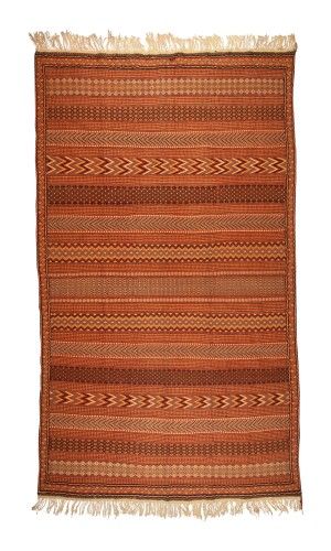 Handmade Wool Kilim Razavi Khorasan | 288×162 cm |MOHARRAMAAT (Striped line design) Pattern