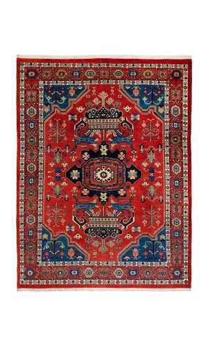 Handmade Wool Red Bakhtiari Persian Rug | 6 Sq.m