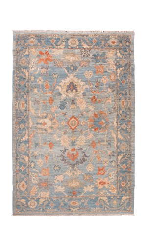 Handmade Wool Sultanabad Light Blue Persian Rug | Area rug 