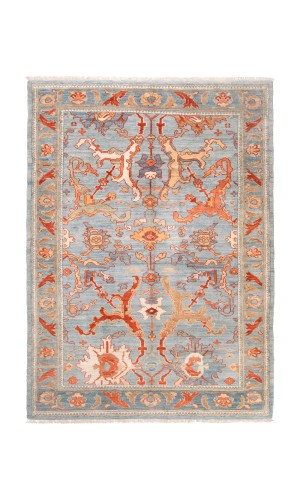 Handmade Wool Sultanabad Blue Persian Rug | area rug 