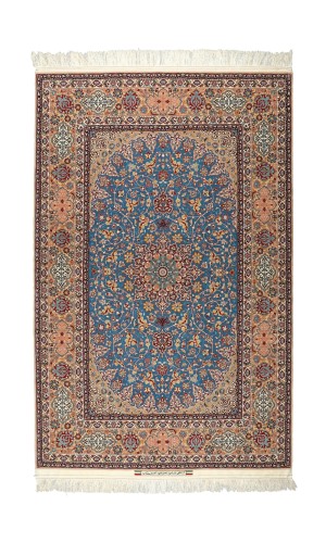 Luxury Blue superfine wool rug ISFAHAN | 244 x 15 cm |