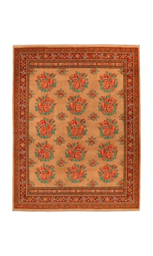Whiskey Color Persian Area Rug | Floral Pattern