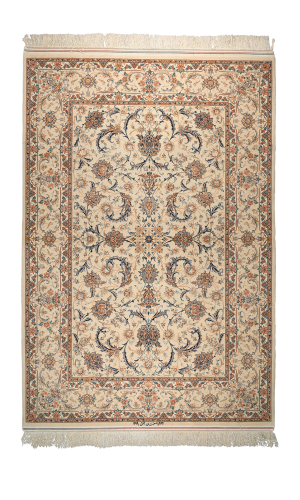 Handmade Rug In Super Fine Wool Isfahan | 220×151 cm | 4 square