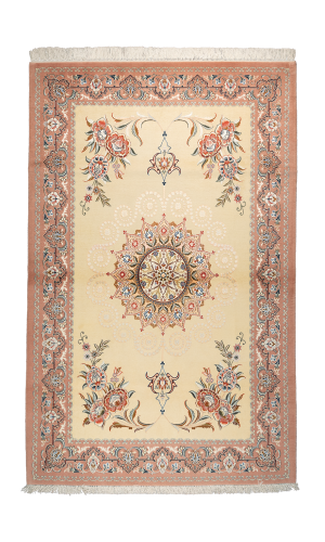 Rug Super Fine Wool Cream Color Isfahan |204×129 cm| 3 square meter 