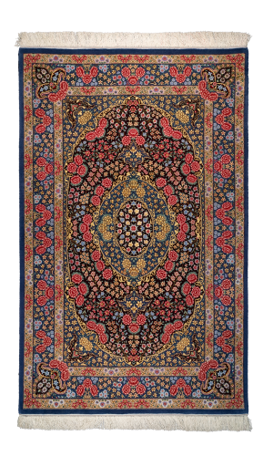Handmade Finewool colorful Persian Rug Qom | Floral Motif Pattern 