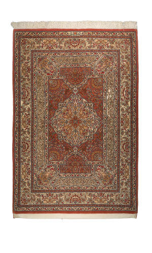 Rug Super Fine Wool Red Color Qom | 206×144 cm | 3 square meter