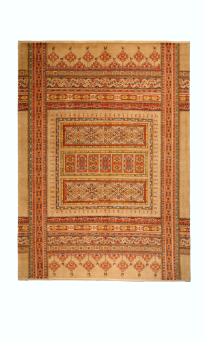 HANDMADE RUG IN WOOL & CREAM COLOR WITH VEGETABLE DYED ISFAHAN