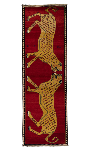 Handmade Qashqai Rug In Wool & Red Color Fars (301×60 cm)