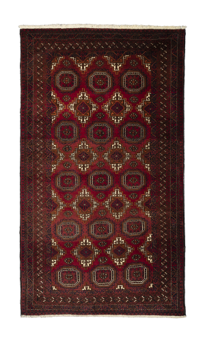 Handmade Rug In Wool & red base color Razavi Khorasan (193×111 cm)