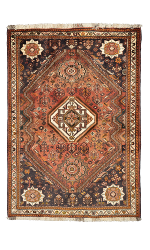 Handmade Rug In Wool copper base color Fars (170×119 cm)