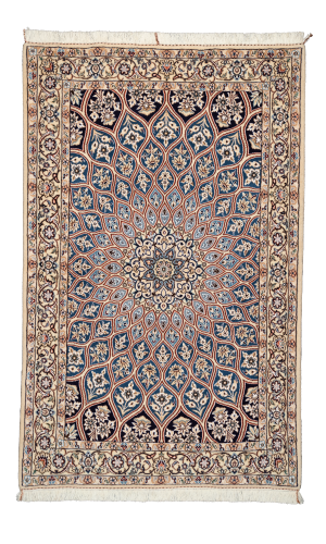 Handmade Rug In Wool & Blue color Naeen Isfahan (154 ×97 cm)