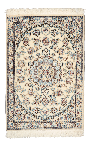 Handmade Rug In Wool Nain Isfahan | 89×60 cm | 