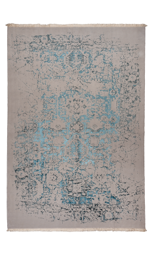 Firoza model | modern rug in blue & cream