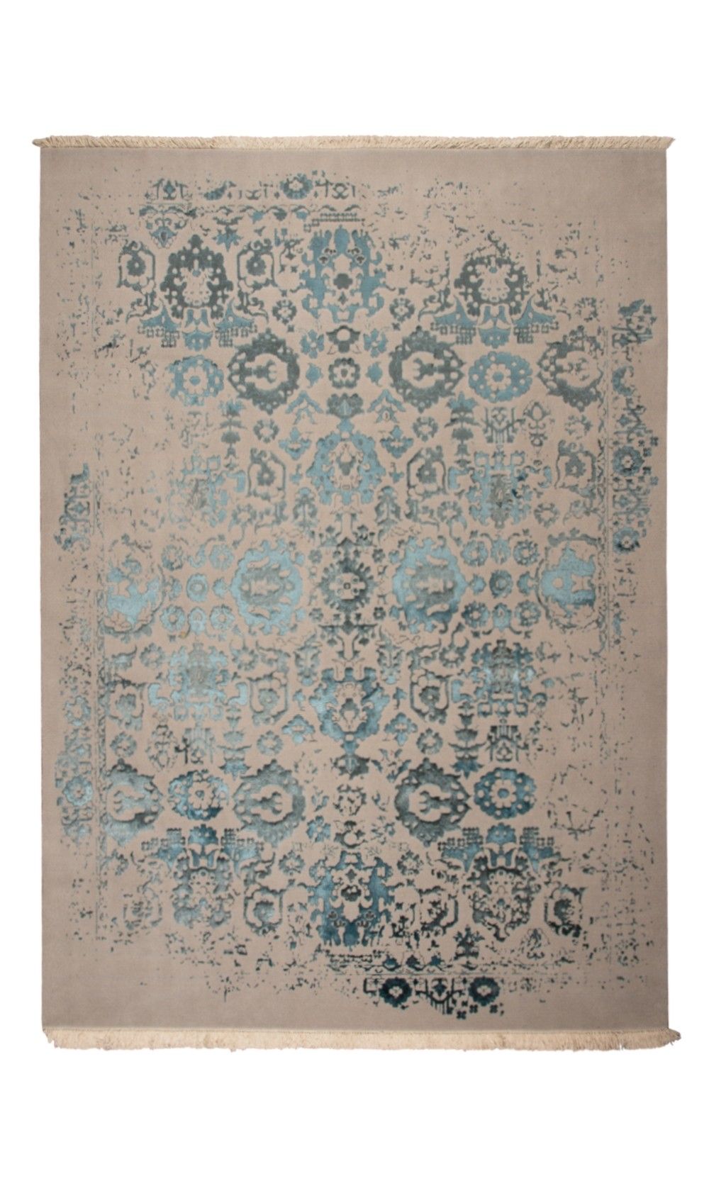 Serenity model | modern rug in blue & cream | 9 square rug