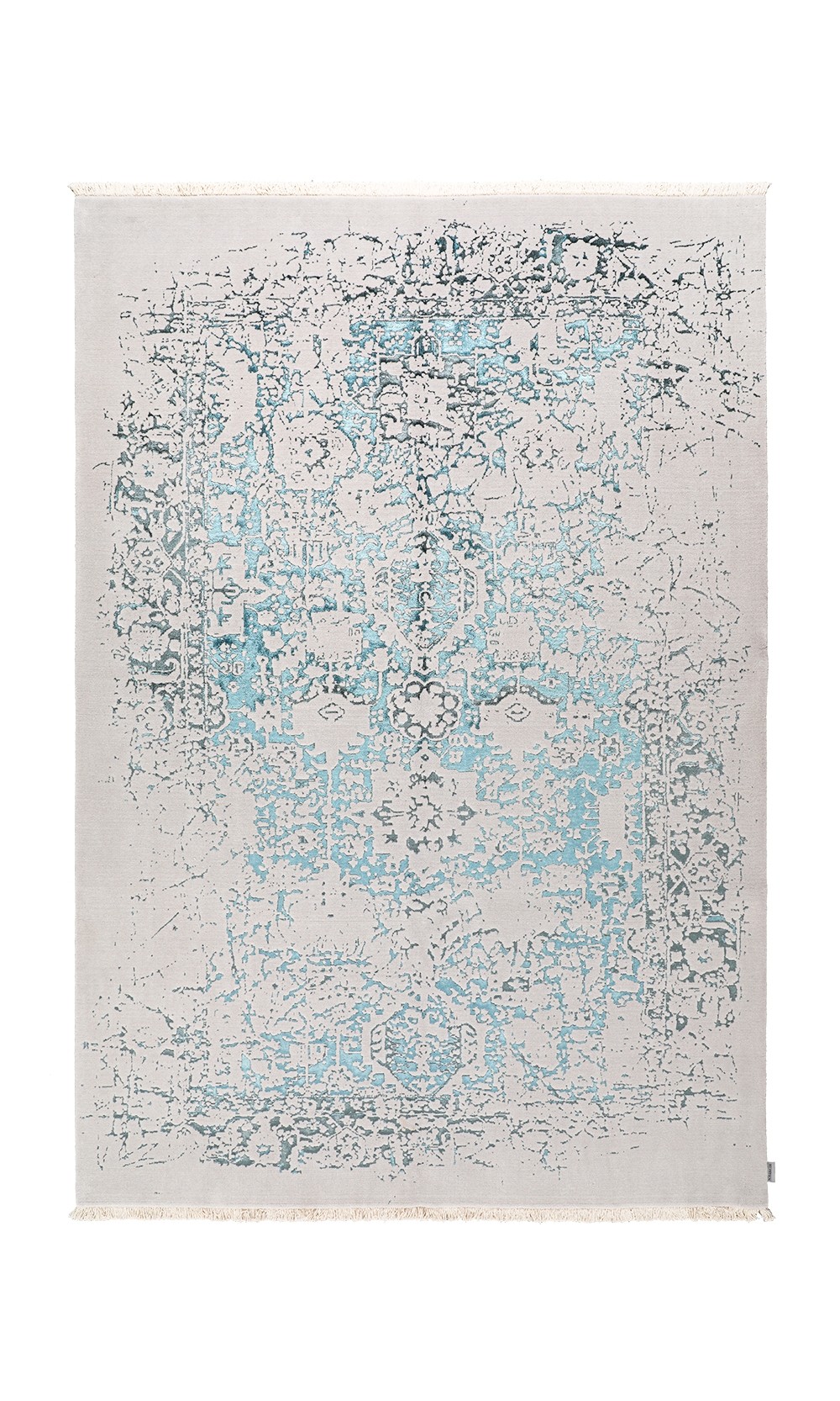 Firoza model | modern rug in blue & cream | 6 square