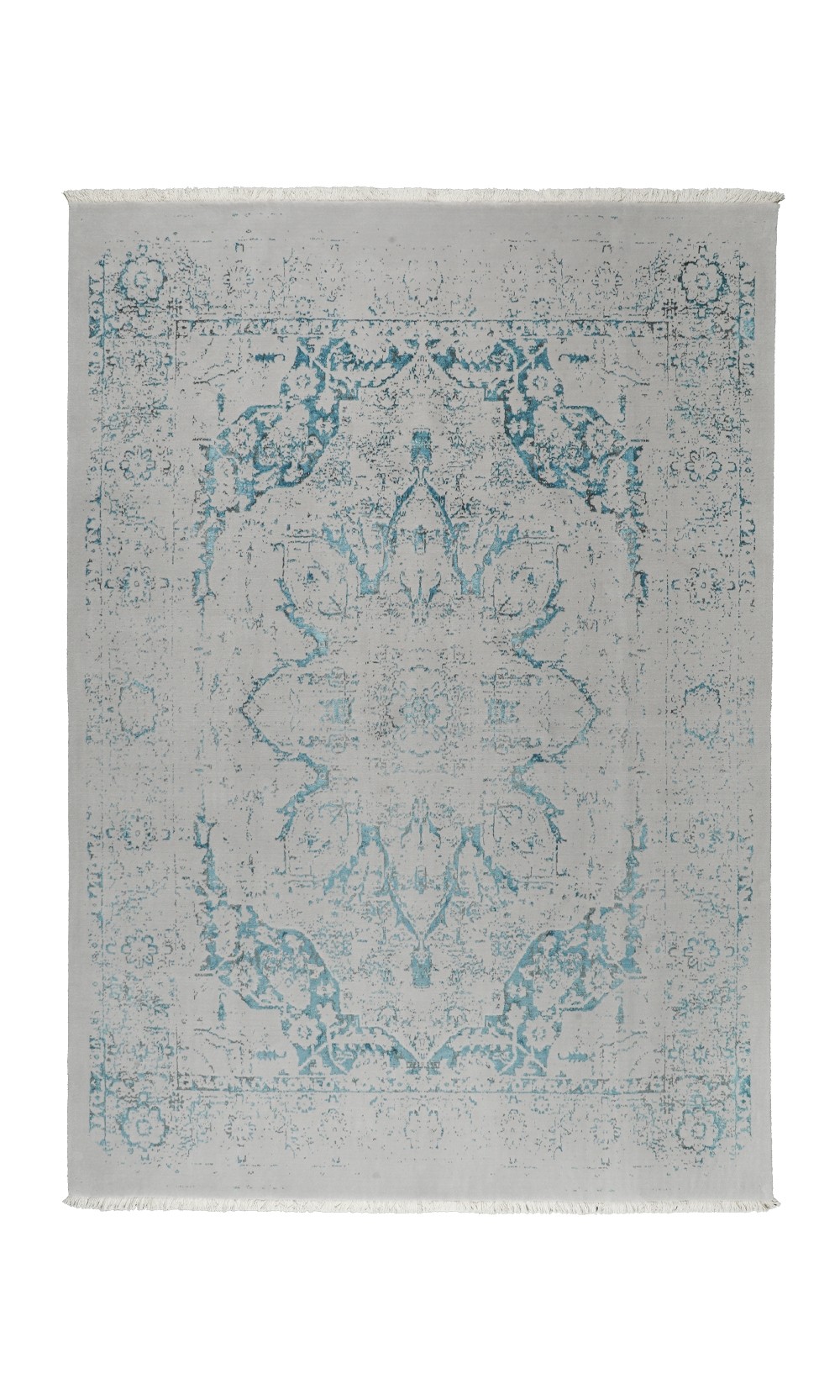 GLORY Silver and Blue Wool Rug | 7.5 sq.m area