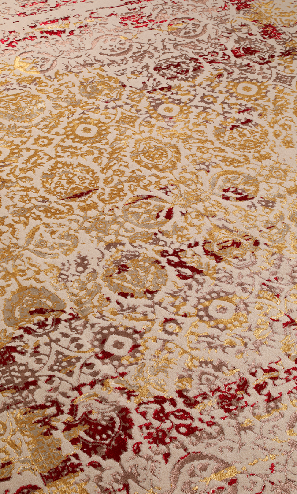 Red gold model l modern rug in red , gold & cream