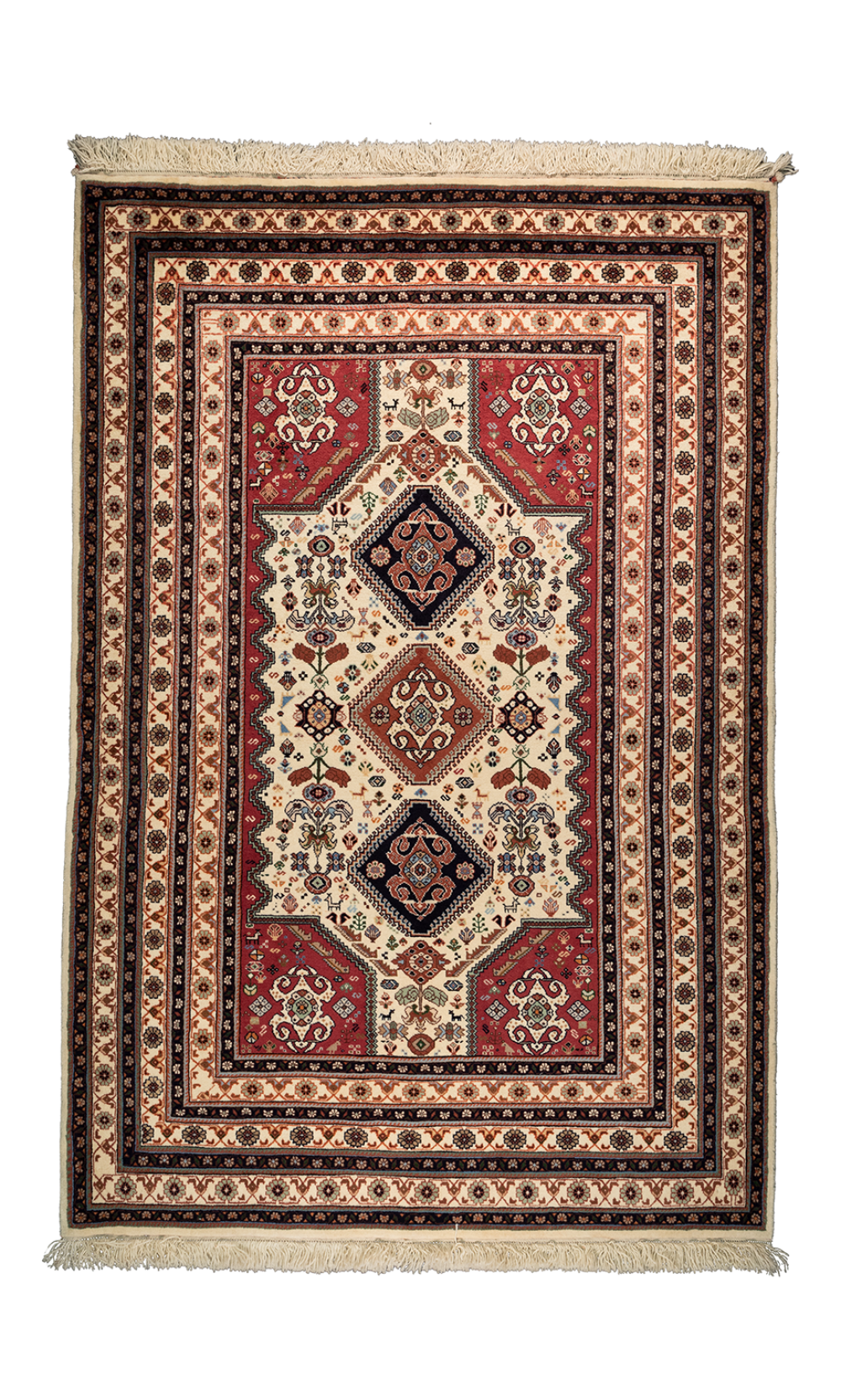Handmade Wool Rug in Cream Color Fars | 220×146 cm | TALFIGHY (Mix of Two or More Designs) Pattern