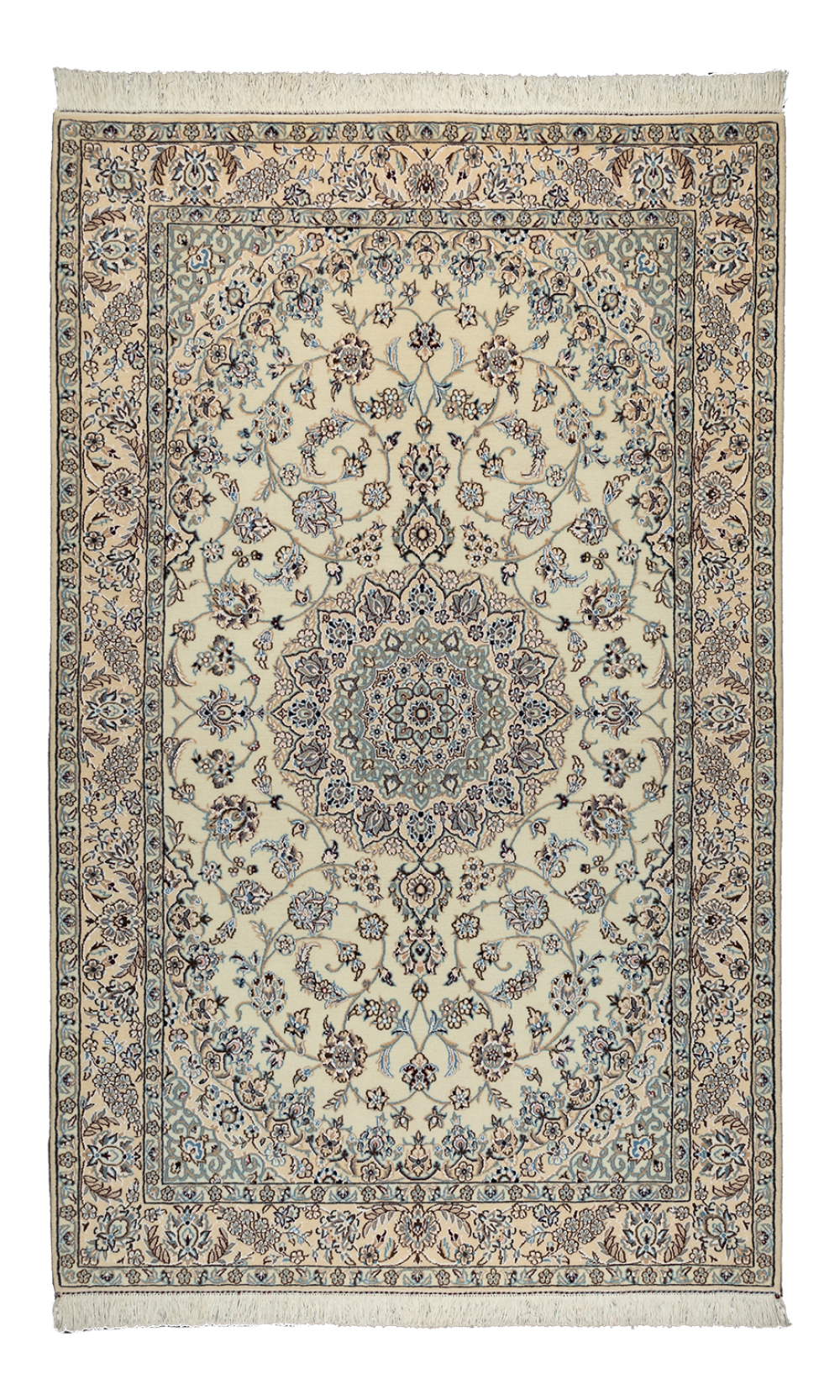 Handmade Rug In Wool & Cream Color Isfahan (209×128 cm)