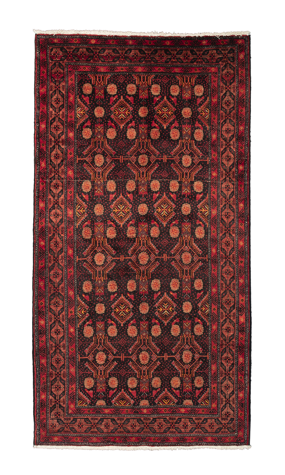 Handmade Rug In Wool & Dark Blue Razavi Khorasan | 203×107 cm | HENDESY(Geometrical)