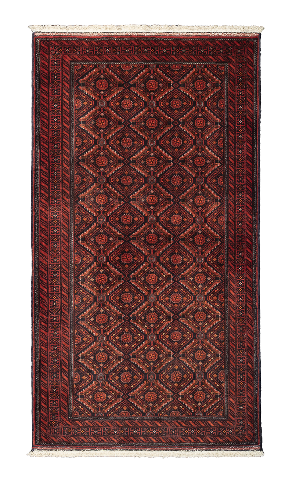 Handmade Rug In Wool & Navy blue base color Razavi Khorasan (182×100 cm)