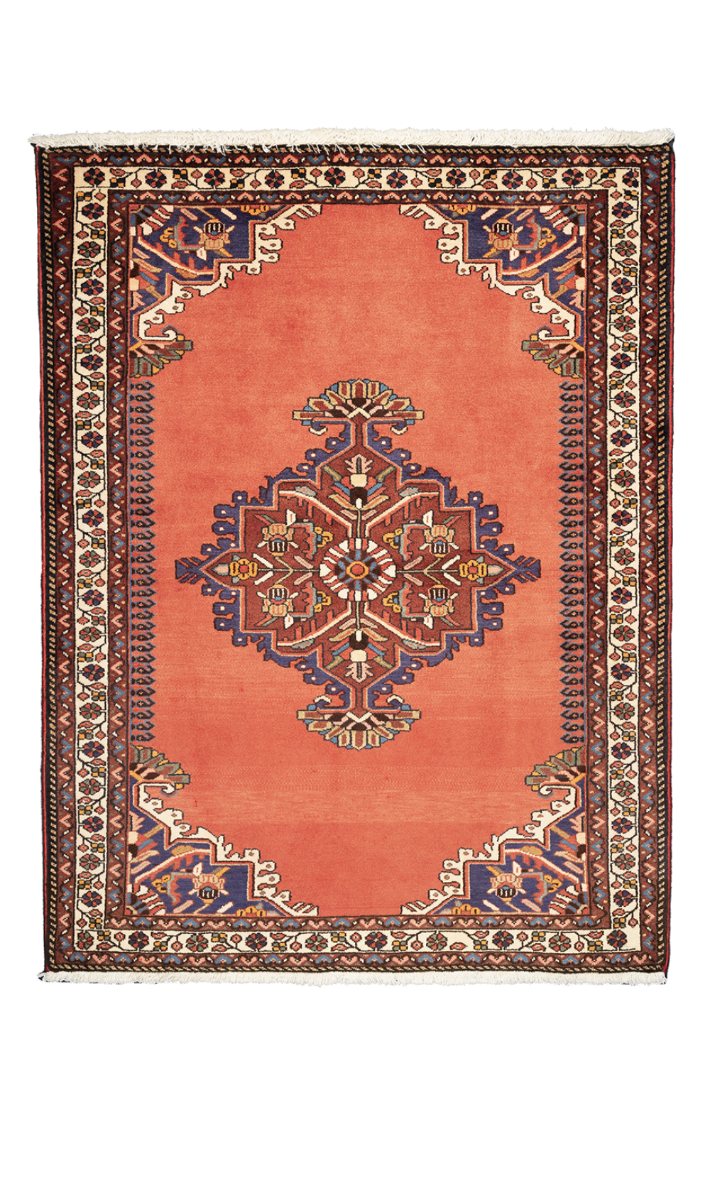 Handmade Rug In Wool in Copper base color Hamadan (158×119 cm)