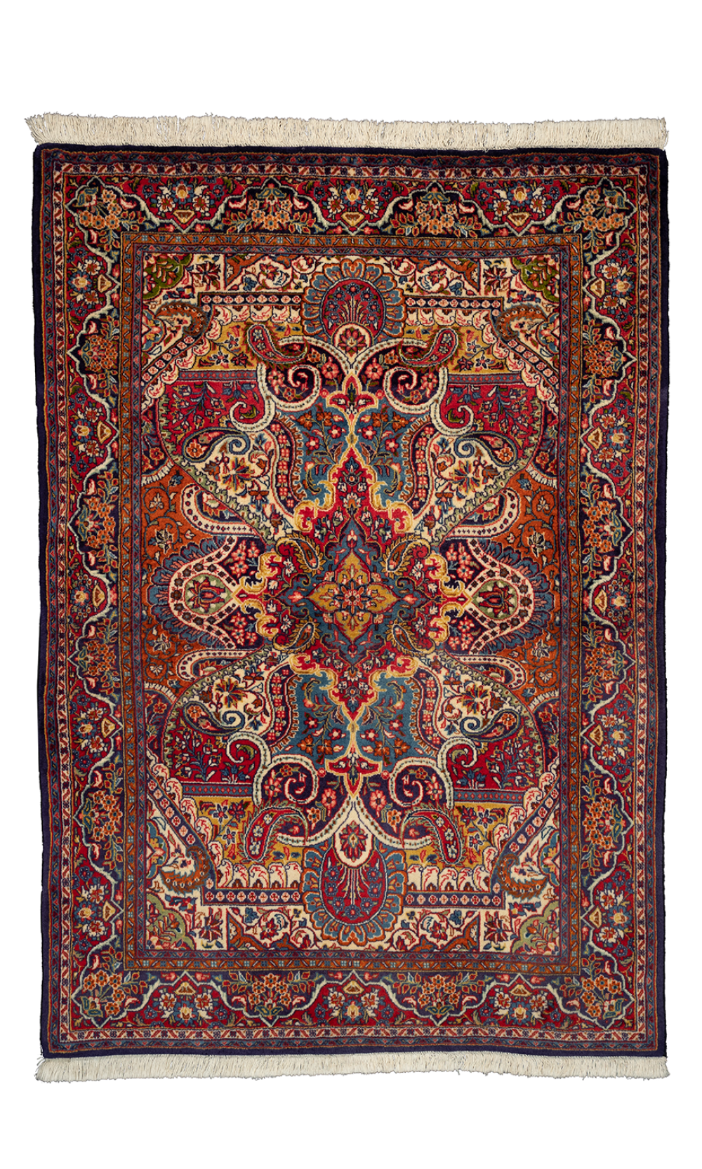 Handmade Rug In Wool in Cream color Sarouk (156×107 cm)