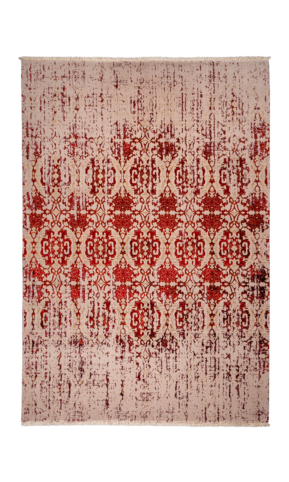 Red touch model l modern rug in red & cream | PARSIRUG.COM
