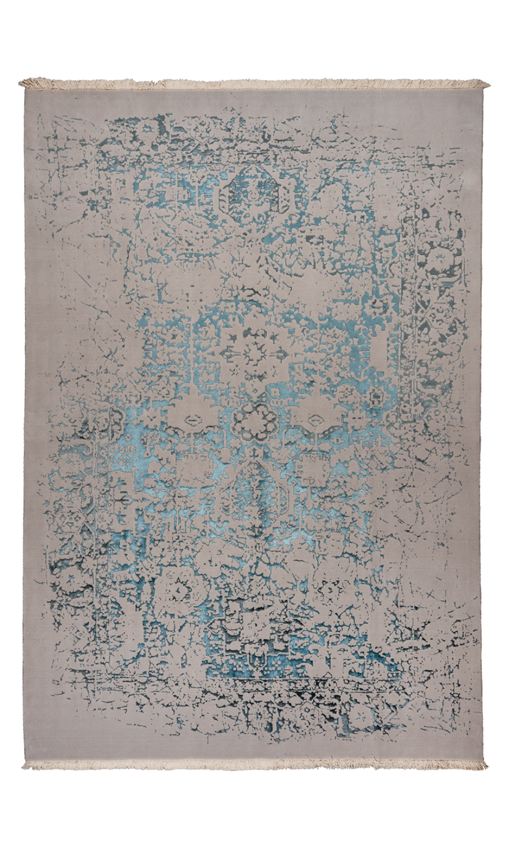 Firoza model | modern rug in blue & cream | 6 square