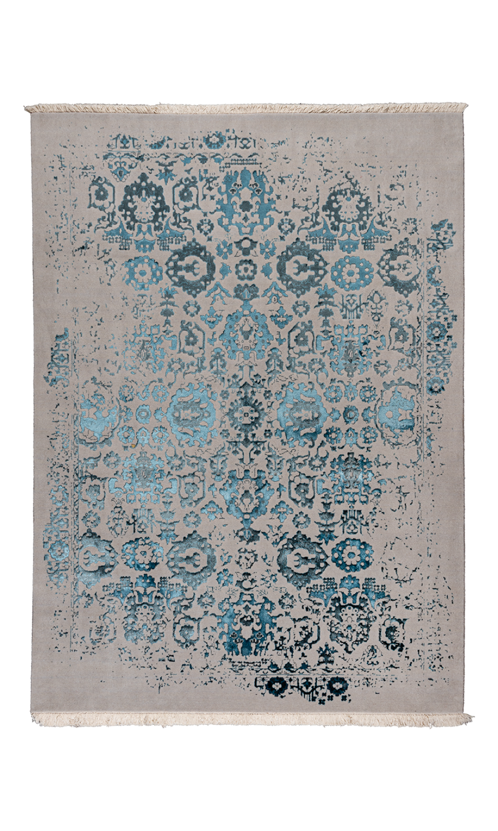 Serenity model | modern rug in blue & cream | 6 square rug