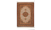 Handmade FineWool Brown Persian Rug Qom | Medallion Pattern 