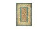 Handmade Wool Green Persian Rug Isfahan | Floral Design Pattern