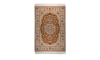 Finewool Brown Persian Rug Isfahan | Palmetto flower Pattern