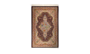 Handmade Rug In Super Fine Wool & Brown Base Color Qom | 210×132 cm 