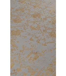 Gold Lotus | Modern Wool Rug in Grey & Gold color  