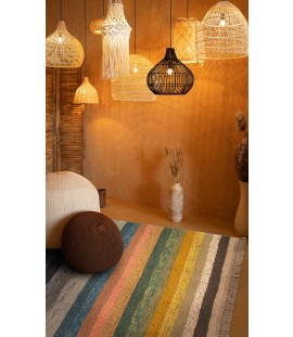 Colorful Moroccan Rug | 210×160 cm | Stripped line Pattern