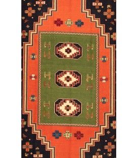 Handmade Rug In Wool Kilim KERMAN | 225×160 cm | SHAAH ABBAASY(Palmette flower)