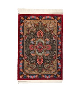 Handmade Fine Wool Persian coloful Rug Qom | 149×101 cm | Palmetto Flower Design